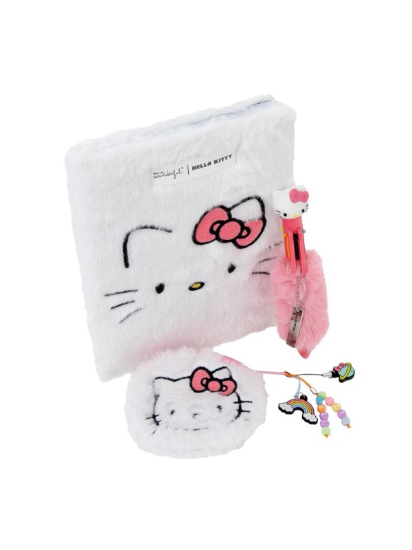 Ensemble Hello Kitty comprenant un carnet A5 tout doux, un porte-monnaie et un stylo - Mr Wonderful