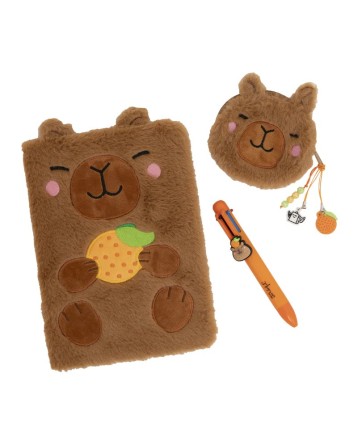 Ensemble carnet A5 + porte-monnaie + stylo effaçable - Capybara - Mr Wonderful
