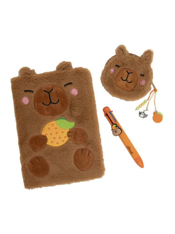Ensemble carnet A5 + porte-monnaie + stylo effaçable - Capybara - Mr Wonderful
