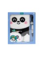 Ensemble carnet A5 + porte-monnaie + stylo effaçable - Panda - Mr Wonderful