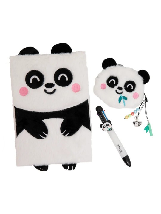 Ensemble carnet A5 + porte-monnaie + stylo effaçable - Panda - Mr Wonderful