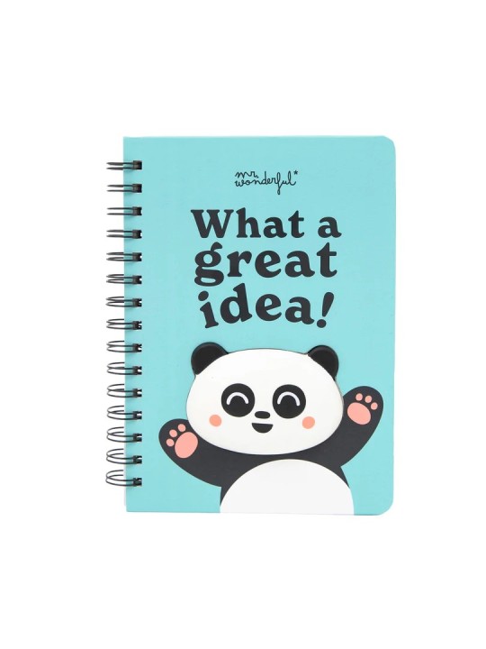 Cahier A5 panda 3D tout mou - Quelle super idée ! - Mr Wonderful