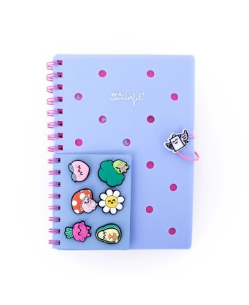 Ensemble de carnets A5 avec Charms - Bleu - Mr Wonderful