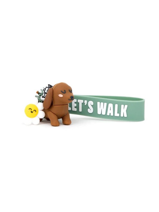Porte-clés avec breloque teckel - Allons nous promener - Mr Wonderful