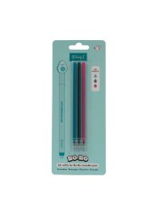 Lot de 3 recharges d'encre pour stylos effaçables Bo-Bo – bleu clair, vert et violet - Mr Wonderful