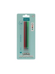 Lot de 3 recharges d'encre pour stylos effaçables Bo-Bo – rouge, noir et vert - Mr Wonderful
