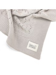 Couverture tricot classique beige  - BabyShower