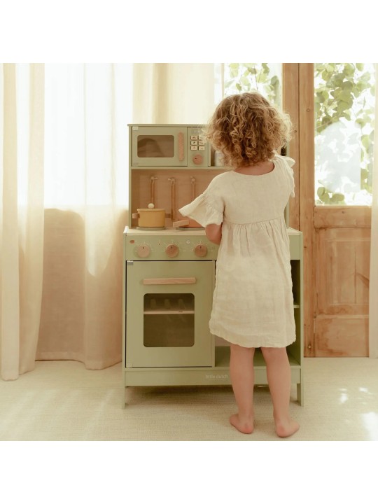 Cuisine en bois verte - Little Dutch