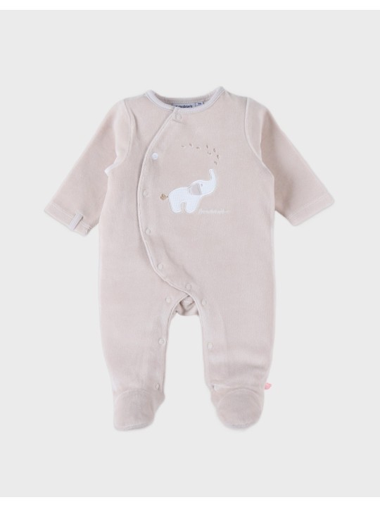 Pyjama bébé en velours beige Bali - Noukie's