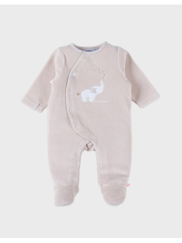 Pyjama bébé en velours beige Bali - Noukie's