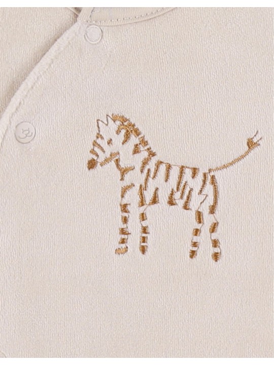 Lot  de 2 pyjamas bébé en velours zèbre - Noukie's