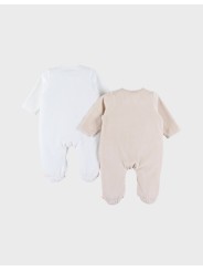 Lot  de 2 pyjamas bébé en velours zèbre - Noukie's