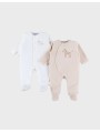 Lot  de 2 pyjamas bébé en velours zèbre - Noukie's