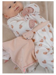 Lot  de 2 pyjamas bébé en velours coeurs - Noukie's