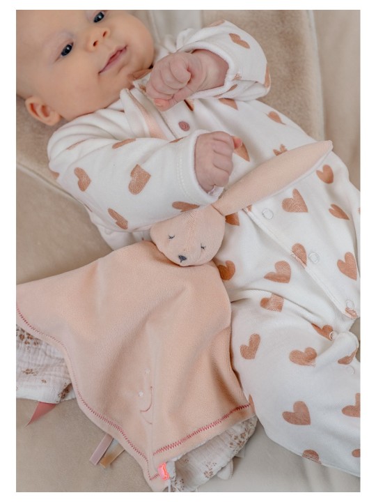 Lot  de 2 pyjamas bébé en velours coeurs - Noukie's