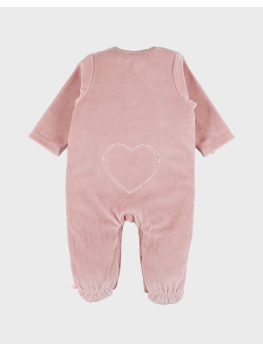 Pyjama bébé en velours rose souris - Noukie's
