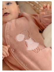 Pyjama bébé en velours rose souris - Noukie's