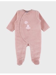 Pyjama bébé en velours rose souris - Noukie's