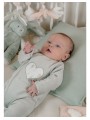 Pyjama bébé en velours vert cœur - Noukie's