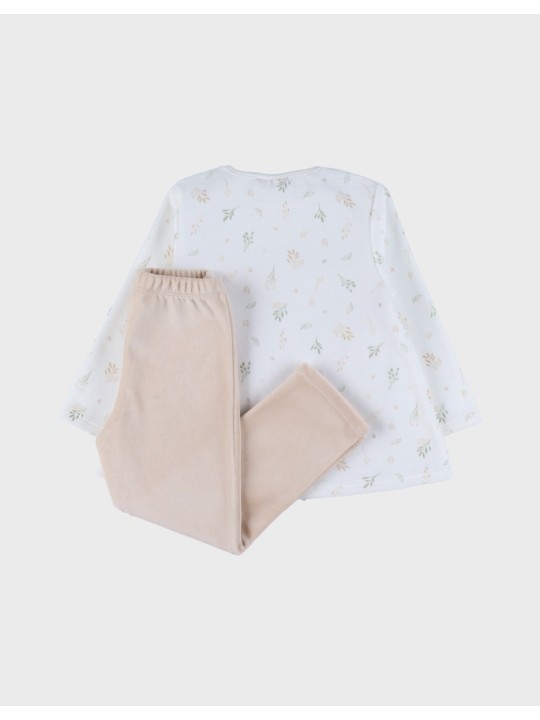Pyjama en velours 2 pièces fleurs - Noukie's