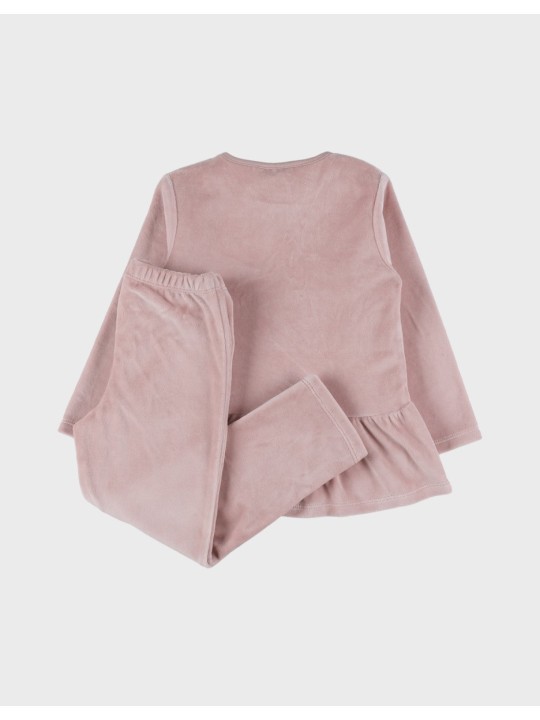 Pyjama en velours 2 pièces rose souris - Noukie's