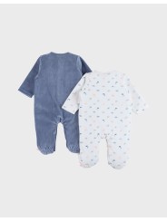 Lot  de 2 pyjamas bébé en velours dino - Noukie's