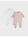 Lot  de 2 pyjamas bébé en velours girafe - Noukie's