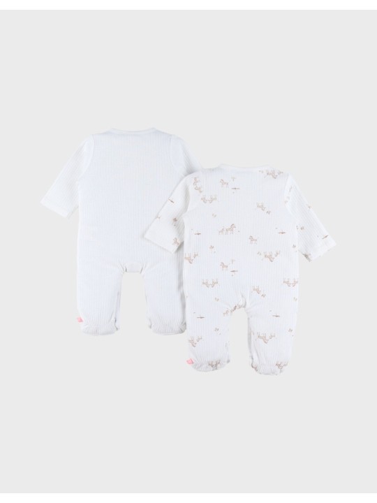 Lot de 2 pyjamas bébé, coton - Zèbres - Noukie's
