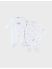 Lot de 2 pyjamas bébé, coton - Zèbres - Noukie's