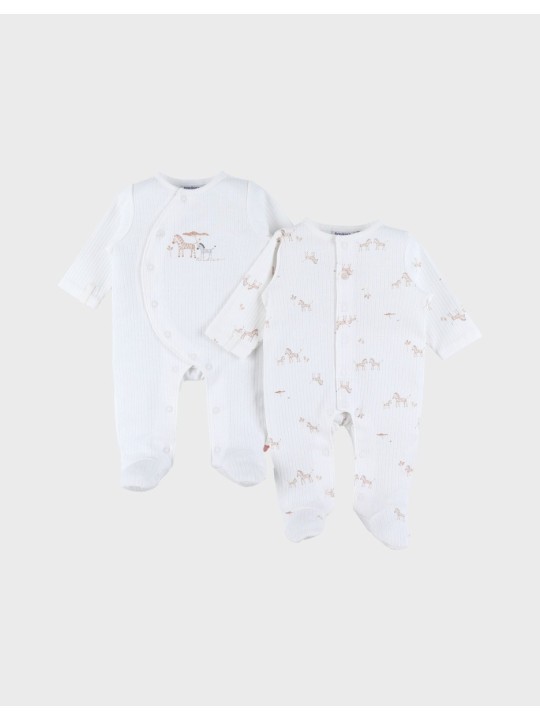 Lot de 2 pyjamas bébé, coton - Zèbres - Noukie's