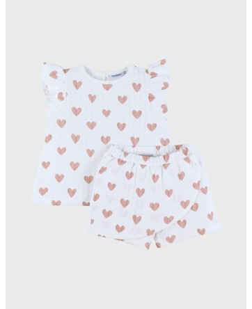 Pyjama short 2 pièces cœurs - Noukie's