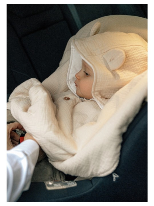 Poncho bébé, mousseline de coton bio - Noukie's