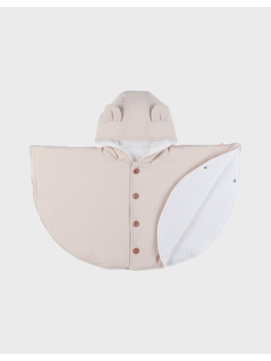 Poncho bébé, mousseline de coton bio - Noukie's