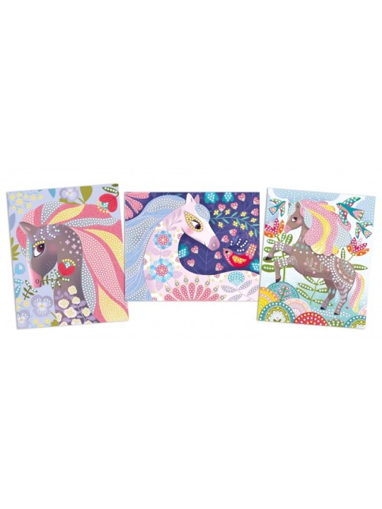 Cartes à créer - Chevaux de diamants - Créa Lign'