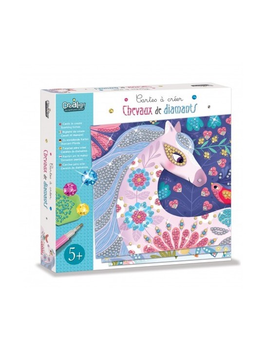 Cartes à créer - Chevaux de diamants - Créa Lign'