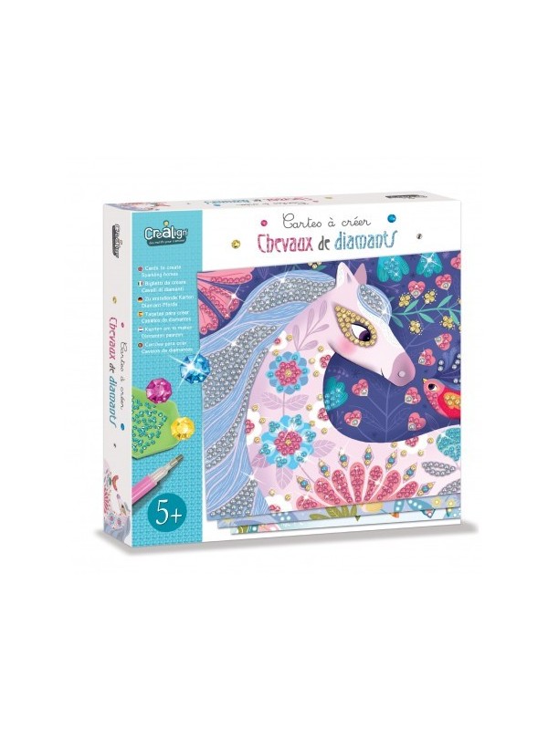Cartes à créer - Chevaux de diamants - Créa Lign'