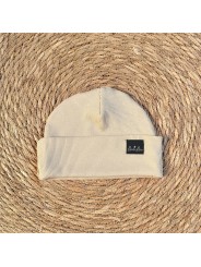 Bonnet mi-saison côtelé beige - Bidiboo