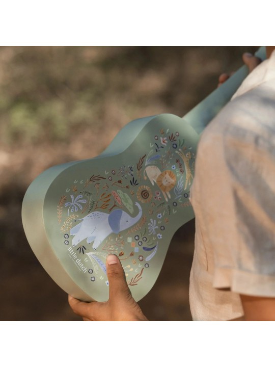 Guitare en bois vert - Safari Friends - Little Dutch