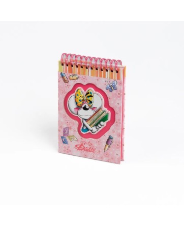 Carnet A6 spirale Rose Diddlina - Diddl