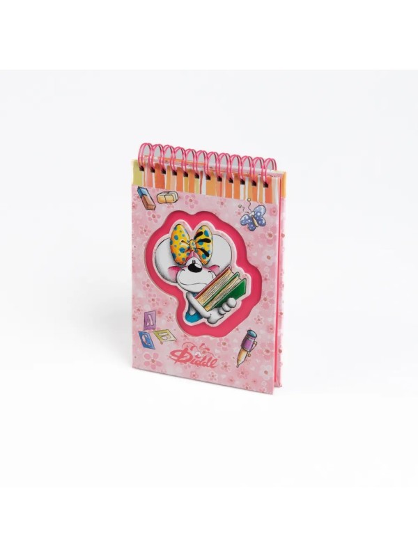 Carnet A6 spirale Rose Diddlina - Diddl