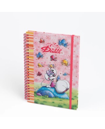 Cahier à spirale A5 Rose Diddlina élastique - Diddl