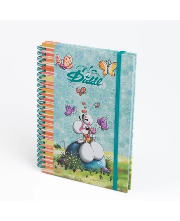 Cahier à spirale A5 Bleu Diddl élastique - Diddl