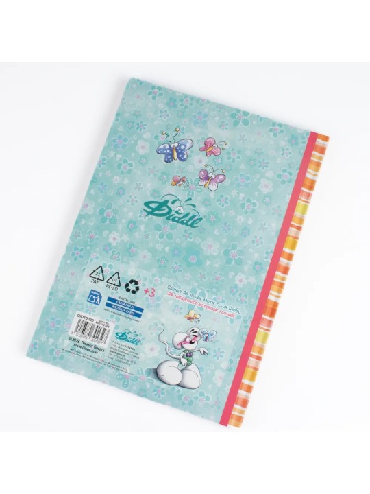 Carnet A4 rigide motif fleur Diddl - Diddl