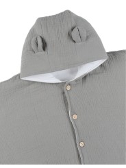Poncho bébé, mousseline de coton bio - Kaki - Noukie's