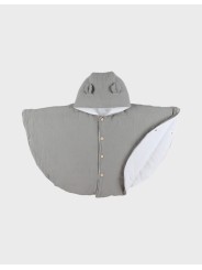 Poncho bébé, mousseline de coton bio - Kaki - Noukie's