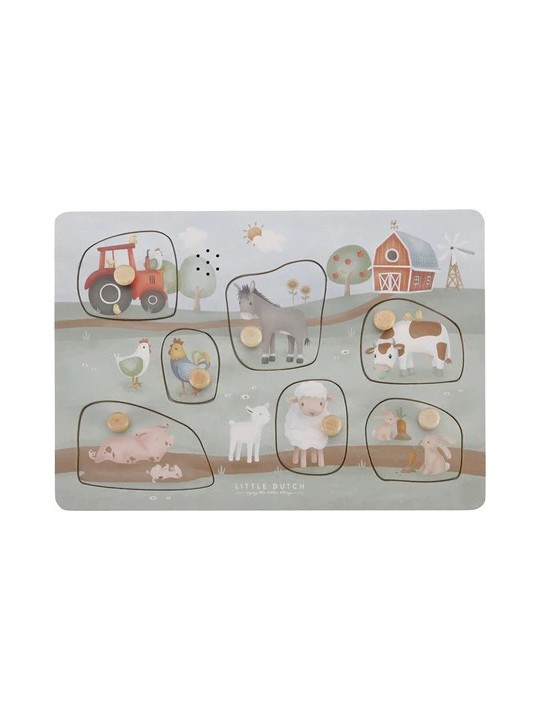 Puzzle Sonore en bois Little Farm - Little Dutch