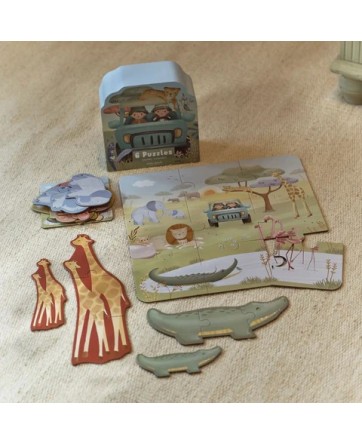 6 Puzzles - Safari Friends - Little Dutch