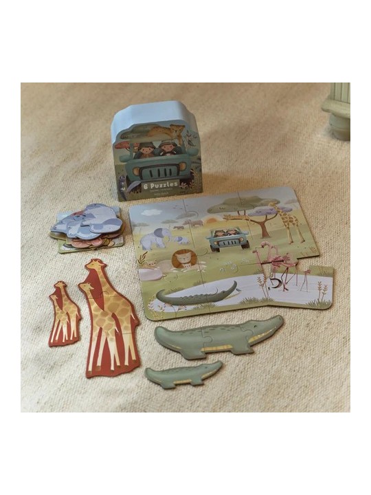 6 Puzzles - Safari Friends - Little Dutch