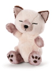 Peluche Chat 12cm dans un panier Bleu NICI