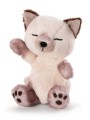Peluche Chat 12cm dans un panier Bleu NICI